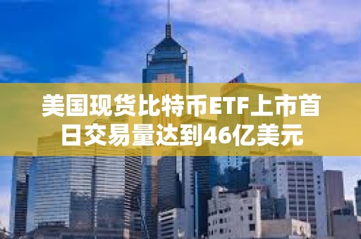 美国现货比特币ETF上市首日交易量达到46亿美元