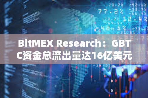 BitMEX Research：GBTC资金总流出量达16亿美元