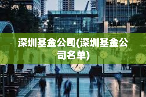 深圳基金公司(深圳基金公司名单)
