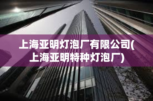 上海亚明灯泡厂有限公司(上海亚明特种灯泡厂)