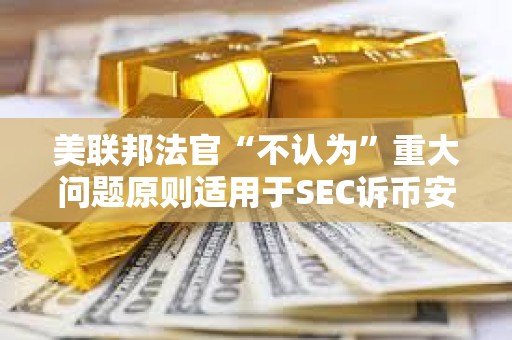 美联邦法官“不认为”重大问题原则适用于SEC诉币安案 美联邦法官“不认为”重大问题原则适用于SEC诉币安案