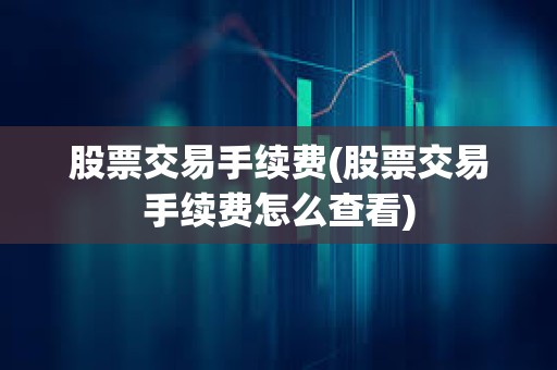 股票交易手续费(股票交易手续费怎么查看)