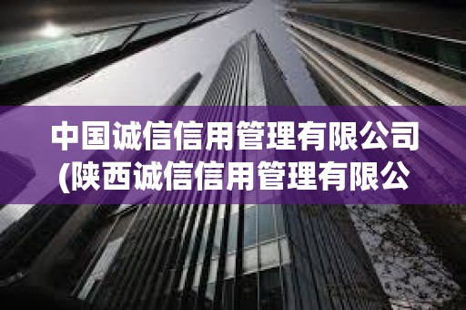 中国诚信信用管理有限公司(陕西诚信信用管理有限公司) 中国诚信信用管理有限公司(陕西诚信信用管理有限公司)