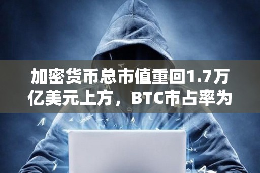 加密货币总市值重回1.7万亿美元上方，BTC市占率为48.6%