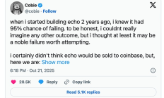 Coinbase 收购 Echo 背后：Cobie 从 200 美元入圈到名利双收的 13 年