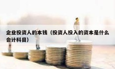 企业投资人的本钱（投资人投入的资本是什么会计科目）