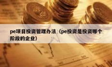 pe项目投资管理办法（pe投资是投资哪个阶段的企业）