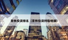 景林投资排名（景林投资持股明细）