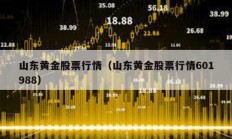 山东黄金股票行情（山东黄金股票行情601988）