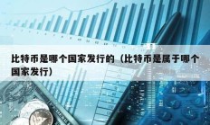 比特币是哪个国家发行的（比特币是属于哪个国家发行）