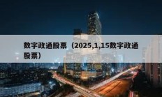 数字政通股票（2025,1,15数字政通股票）