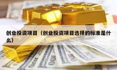 创业投资项目（创业投资项目选择的标准是什么）