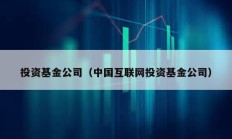 投资基金公司（中国互联网投资基金公司）