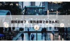 借钱逾期了（借钱逾期了会怎么样）
