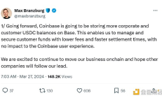Coinbase将把客户和企业USDC余额转移到Base