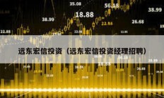 远东宏信投资（远东宏信投资经理招聘）
